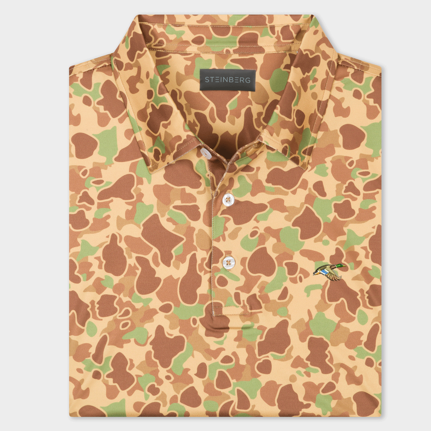 Steinberg Men's Pecan Camo Performance Polo