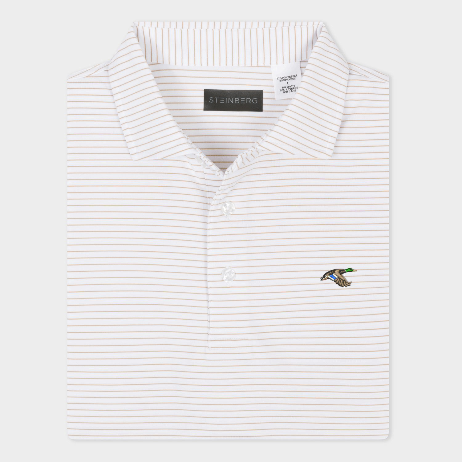 Steinberg Men's White and Khaki Performance Polo