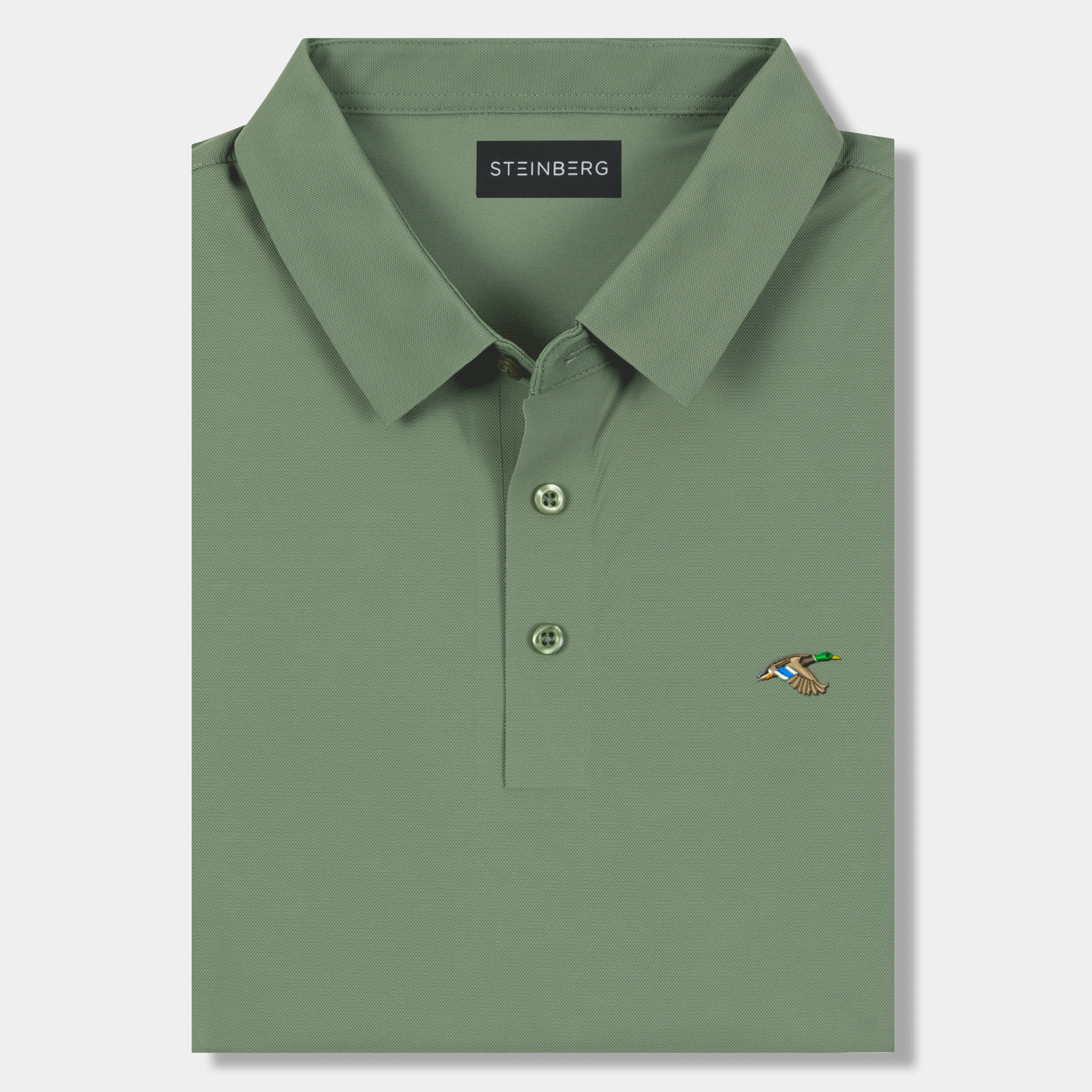 Steinberg Men's Seamless Olive Flyaway Polo