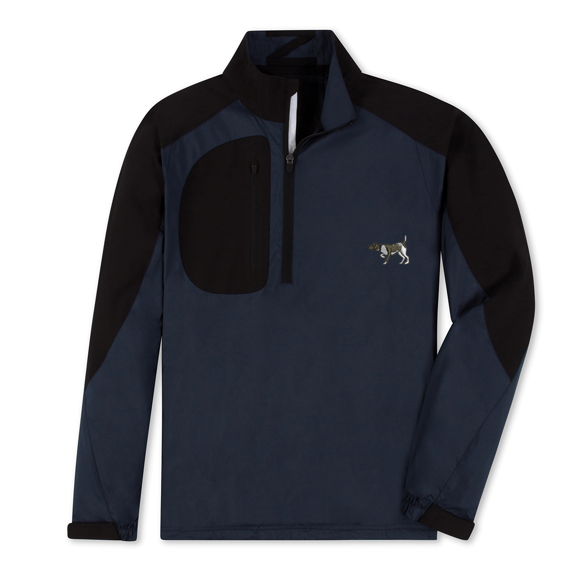 Quarter Zip Windbreaker - Black/Navy - Steinberg Brand