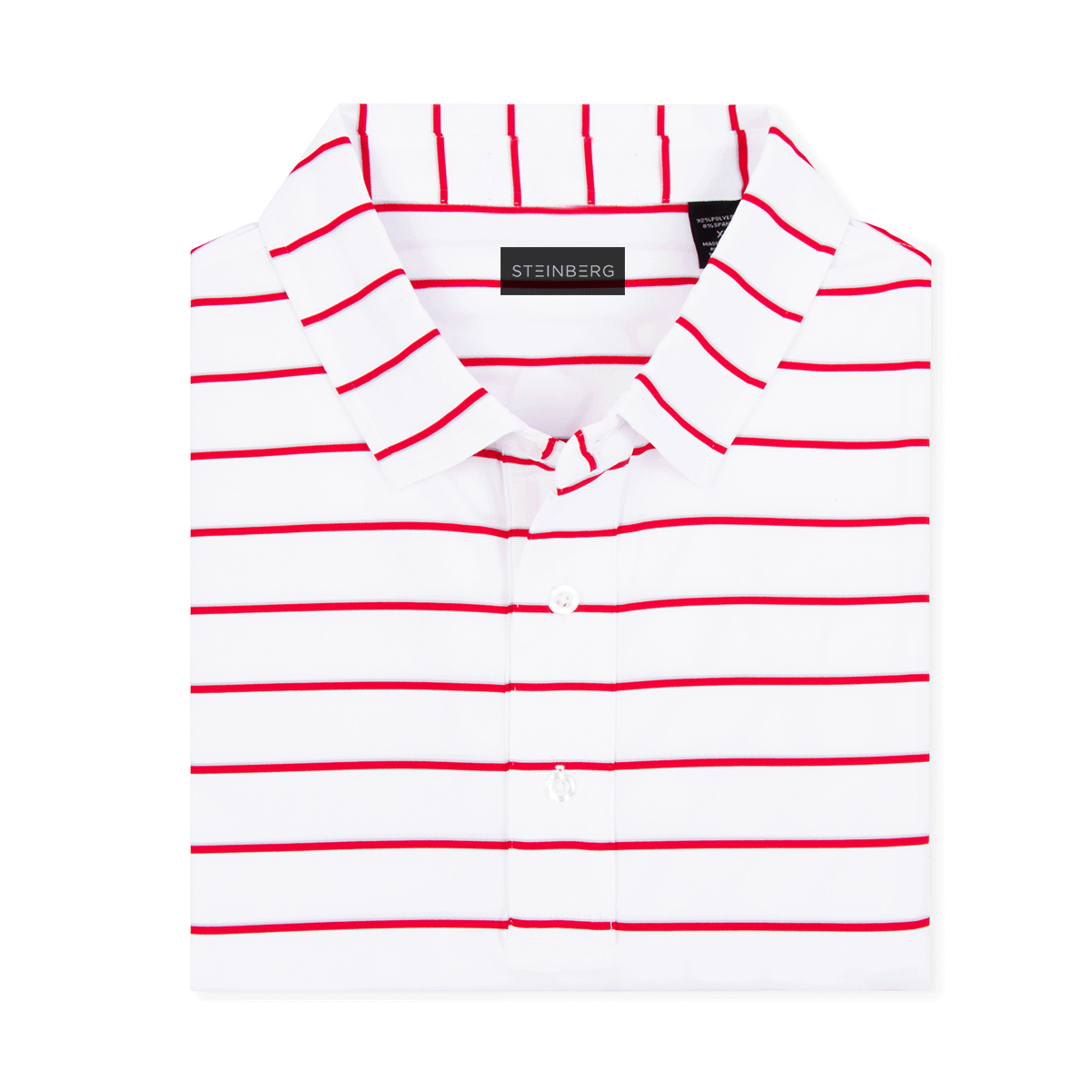 Steinberg Men's White Silver Red Performance Polo